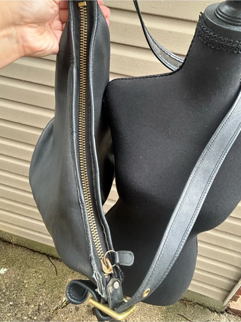 Vintage 1995 Coach Duffle Sac #9085 Black Glove Tanned Leather Made in USA